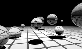Image result for sphere checkered plane raytrace