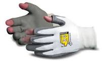 White Dyneema Glove, Grey Polyurethane Palm, 3 Fgrs Open, Si