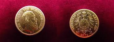 Karl, kleiner Adler, 20 Goldmark, GOLD, 20 Mark 1872 F Württemberg ... - artid1698_combined