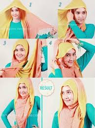 Cara Memakai Hijab Pashmina Sifon Simple