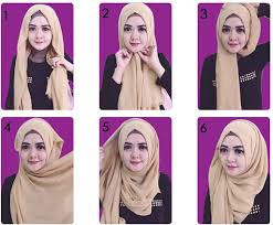Gambar Tutorial Jilbab Segi Empat Simple Terbaru