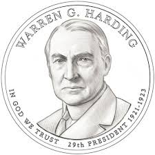 The design for the Warren G. Harding Presidential Dollar features a portrait which was designed and engraved by Michael Gaudioso. - warren-g-harding