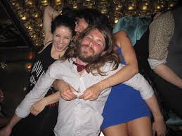 Max Moore, Alexa Weir and Sara Copeland take a break from the dance floor at the Gold Bar in Soho, NYC. - Max-Moore-Alexa-Weir-Sara-Copeland-