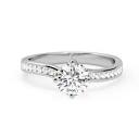 Engagement Ring : elegant 4 claw twist shoulder set solitaire ...