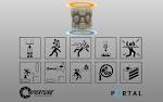 science valve portal logo lie cake symbol companion cube aperture