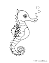 Seahorse coloring page