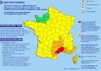 Carte de vigilance émise par Météo France ; crédits : Météo France
