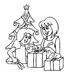 Stampa disegno di Albero con Regali di Natale da colorare