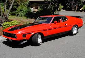Image result for Bright Red 1972 Mustang