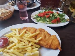 Image result for schnitzel mit pommes