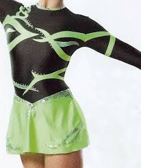 ERVY Gymnastikanzug | RSG-Kleid Priska schwarz/grün