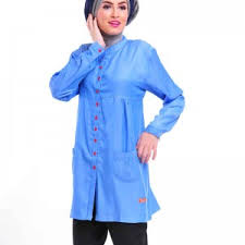 Blus Muslim Nibras NA-09 (Biru Jeans) | Mueeza Baju Muslim ...