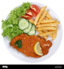 Image result for schnitzel mit pommes
