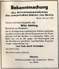 Der Westberliner Kraftfahrer Willy Göttling wird am 17. Juni 1953 ...