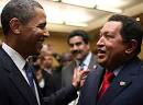 El saludo Obama - Chávez.