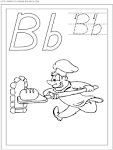 Coloriage ecriture 1 lettre b comme BOULANGER à imprimer et à colorier