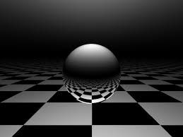 Image result for sphere checkered plane raytrace