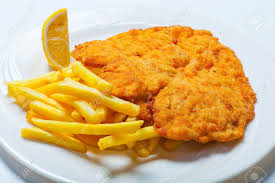 Image result for schnitzel mit pommes
