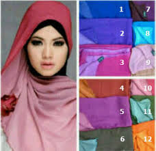 Agen Kerudung Gaby: Pashmina sifon two tone (2 warna)