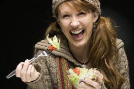 Image result for women eating salad and smiling
