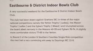 Image result for Eastbourne and District Indoor Bowls Club