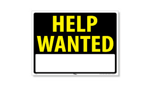 Image result for help wanted sign window