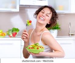 Image result for women eating salad and smiling