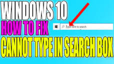 Fix Unable To Type In Search Box In Windows 10 Start Menu - YouTube