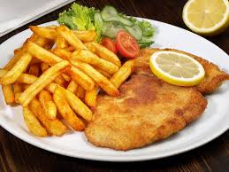 Image result for schnitzel mit pommes