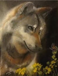 Butter-wolf Pastel by John Brisson - Butter-wolf Fine Art Prints ... - butter-wolf-john-brisson