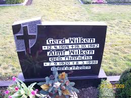 Grabstein von Gerd Wilken (12.04.1914-19.10.1982), Friedhof Neuemoor. Häufige Nachnamen auf diesem Friedhof: Wilken (19) - Beyen (15) - Fahrenholz (11) ... - nr105