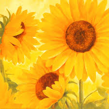 Sonnenblumen am Strand, Kunstdruck, von Susanne Bach - Die ... - SUB1018