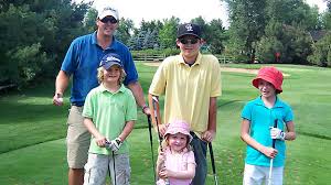 Jordan Family Buzz Jordan at Cherry Hills Country Club with his sons Brooks (in green), Zack, and nieces Kate Jordan Little and Molly Jordan Little. - espn_e_buzz1_576