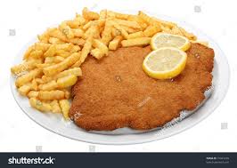 Image result for schnitzel mit pommes