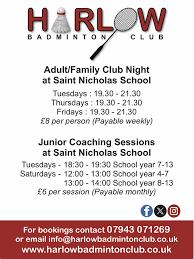 Image result for Harlow Badminton Club