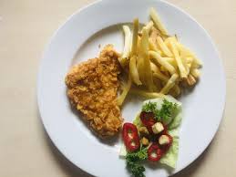 Image result for schnitzel mit pommes