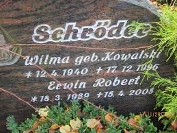 Grab von Wilma Schröder (geb. Kowalski) (12.04.1940-17.12.1996 ... - wo478