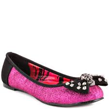 Abbey Dawn Glitter Skull Flattie Hot Pink Shoes for Women � Cishoes