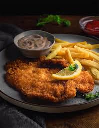 Image result for schnitzel mit pommes