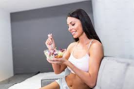 Image result for women eating salad and smiling