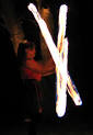 Fire chains. fire poi, swinging, dancing, twirling, spinning