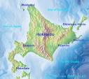 Dive Japan: Map of Hokkaido - Relief