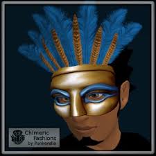 Egyptian Domino Mask - Gold &amp; Blue Zoom - f52085fc6f30aec255e9d6e3c2d977a7