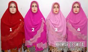 Jilbab Khimar Terbaru Deswita Modern BerRenda | Toko Hijab Online ...