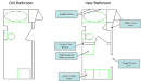 Baltimore Rowhouse: Upstairs Bathroom Layout