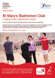 Image result for Sport St Mary's Badminton Club