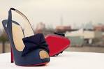 navy blue christian louboutin wedding shoes OneWed