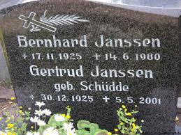 Grab von Gertrud Janssen (geb. Schüdde) (30.12.1925-05.05.2001 ... - vk214