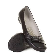 Womens Clarks Discovery Bay Black Leather Flat Ballerina Pumps ...