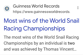 Image result for World Snail Racing Championships